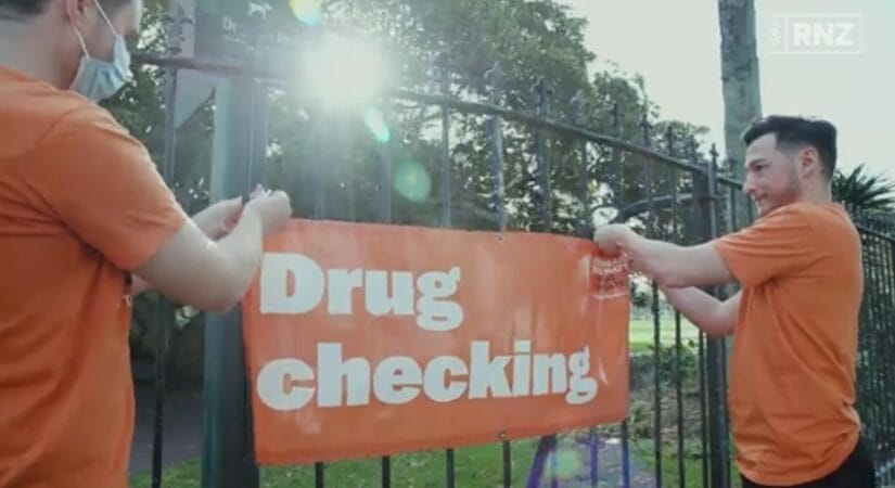 A drug checking station in New Zealand's War on Drugs: WASTED with Guyon Espiner